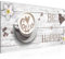 Runa Art Wandbild Küche Kaffee 1 Teilig 100 x 40 cm Modern Bild auf Vlies Leinwand Be Happy Esszimmer Küchenbilder Weiss 020612c