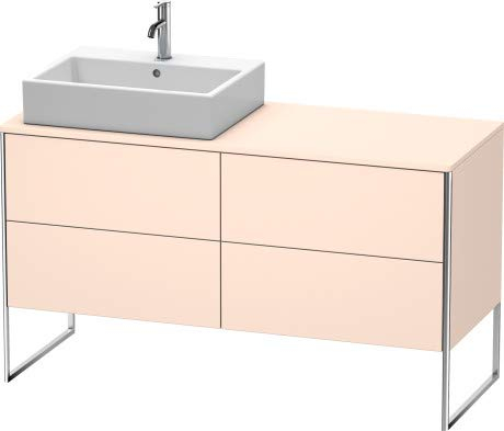 Duravit XSquare Waschtischunterbau wandhängend 140,0 x 54,8 cm, 4 Auszüge, Farbe (Front/Korpus): Steingrau Seidenmatt Lack - XS4923L9292