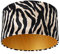 QAZQA Klassisch I Antik Velours Lampenschirm Zebra Design 35I35I20 Gold I Messing innen,