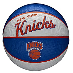 Wilson Mini-Basketball TEAM RETRO, NEW YORK KNICKS, Outdoor, Gummi, Größe: MINI