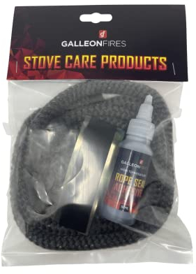 13mm Stove Soft Rope for Stove Door, Replacement Rope Pack, Black Rope Seal kit (with 50ml Super Seal) 13mm x 2M
