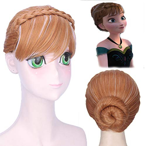 Wig for Carnival Nightlife CluI Party Dress Up Wig Frozen Cos Wig Anna/Aisha Pan Hair Braid Highlighting Modeling Cosplay Wig