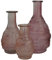 khevga Lot de 3 vases décoratifs en verre - Rose bohémien