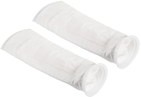 PATIKIL 6 Inch Ring Filter Socks 1 Micron, 2 Pack Mesh Bags Pool Skimmer Basket, White