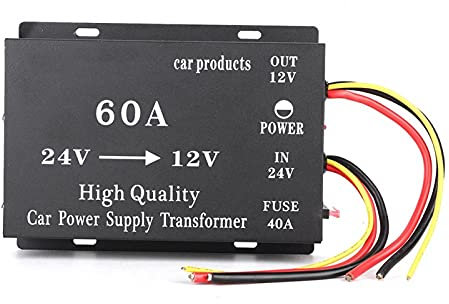 BOROCO Convertitore adattatore trasformatore, 720w 60A 24V a 12V auto DC Power Elecric Buck trasformatore adattatore convertitore auto camion sicurezza alimentazione regolatore