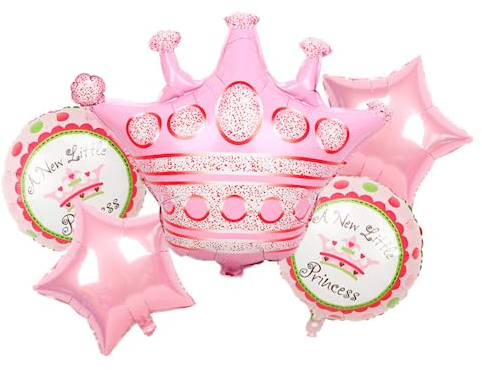 DIWULI Ballon-Set Little Princess rosa - Baby-Party Deko