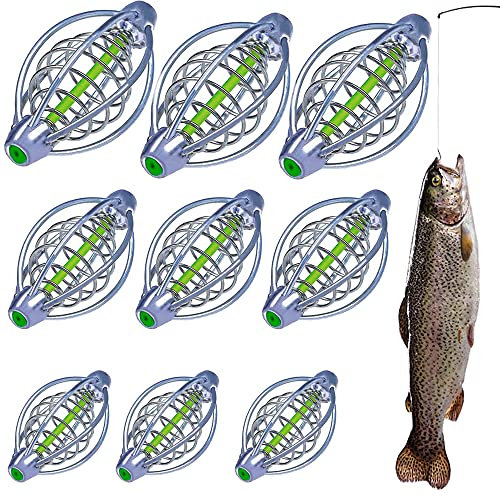 Qiwenr 15 Stück Angeln Inline Feeder Set Fischköder Futterkorb Method Feeder Fishing Feeders Futterspiralen Futterkorb für Karpfenangeln Zubehör Angelkorb Set Für Angeln,Füttern(3 Größen)