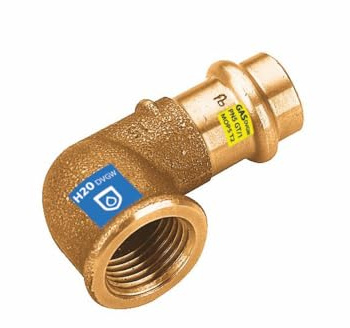 Sanpro Pressfitting 90° Winkel - Bogen mit Innengewinde, Größe V 28-3/4' (Kupfer Gas Wasser Trinkwasser Heizung Sanitär Fittings Fitting Kupferleitung)