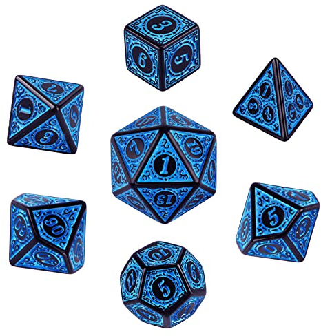 DND Dice, 7 Stück DND Würfel Set, Tisch Spiel Polyedrische Würfel, Rollenspiele Polyedrisches DND Würfelset, Polyedrischer Spielwürfel für Dungeons and Dragons Pathfinder MTG RPG D20 D12 D10 D8 D4