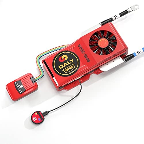 DALY BMS Parallelmodul 1 A mit Li-Ion, 7S, 24 V, 250 A Lüfter und CAN-Port, Smart BMS Bluetooth-Dongle für bewertete 3,7 V Lithium-Akku-Packs, Wechselrichter, USV und Heimspeichersystem