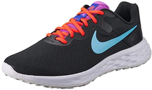 NIKE Revolution 6 Next Nature, Zapatillas de Deporte Mujer, Black Baltic Blue Bright Crimson, 40 EU