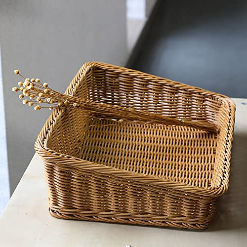 Cestini portaoggetti rettangolari in rattan cestini per pane alla frutta in vimini cestini per il pane in tessuto naturale e supporto per organizer per armadi da cucina mensola ristorante cibo servire