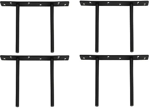 SAYAYO Equerre Etagere Murale Fixation Flottante Invisible, Tige Double Support Etagere Murale en Métal, Tablette Flottante Support Charge Lourde, Longueur 150MM, Noir 4 Pcs, EJY9006B-4P