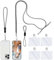 simarro Universal Cell Phone Lanyard, Crossbody Patch Phone Lanyards For Around The Neck, Phone Neck Lanyard, Wrist Phone Strap, Finger Phone Strap, 4× Phone Patch with Adhesive (Grey)