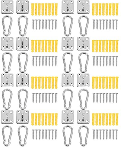 MULOUTSPO 16 Sätze Abgehängter Decken Wandhalterung U-Förmige Edelstahl Hochleistungs Hängemattenhaken