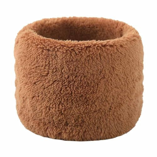 SHTGOI Plüsch Schlauchschal Dick Winterschal mit Fleece Unisex Nackenwärmer Breite Gehörschutz Halsschlauch Flauschig Loop Schal Rundschal für Männer und Frauen im Winter zu verhindern Orange