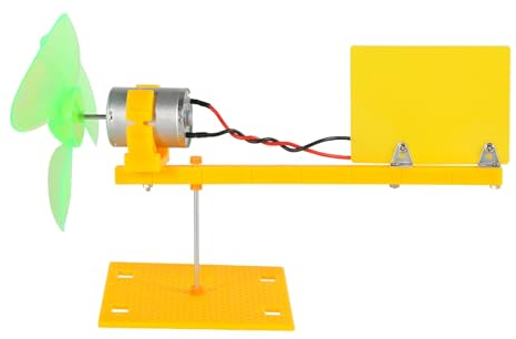 DEWIN Kit generatore eolico fai-da-te,Mini Motore a Turbina Kit Generatore Micro Eolico Verticale 0,01V-24V con pale di Supporto