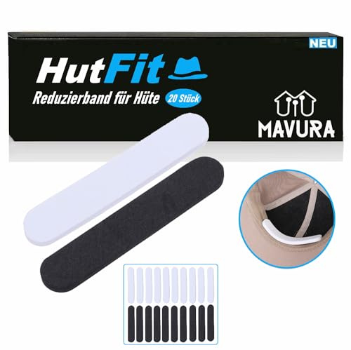 HutFit Reduzierband Hut Größe Verkleinerer Kappengröße Reduzierer (Größenreduzierer Größenstreifen), Cappy Verkleinerung Schaumstoff Einlage Schaumstoffpolster 20er