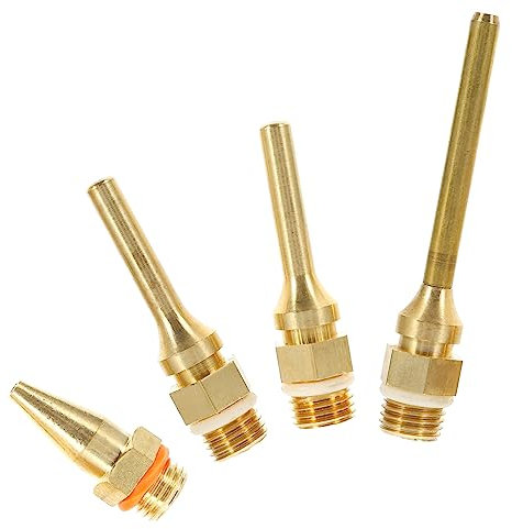 Veemoon 4Pcs Assorted Copper Glue Sprayer Nozzle Extended Tips Built-in Steel Ball Leak-Proof Hot Glue Gun Accessories for DIY Projects Artistic Flowers Toy Crafting Random Color