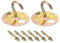 PATIKIL 105lbs 80mm Steel Ceiling Hooks, 2pcs Ceiling Fan Hook Pad Eyes Plate Wall Hanger Hardware with Mounting Screws for Hanging Lamp Plant Baskets