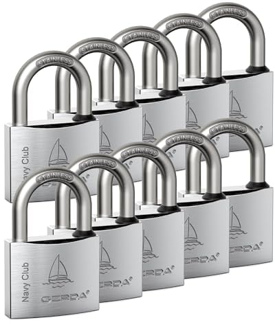Nipter 10x Vorhängeschloss rostfrei | Schloss mit Schlüssel 30 mm | massives Lock mit Doppelverriegelung | inkl. 3 Schlüssel | Bügelschloss wetterfest