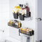 PKBD Magnetic Spice Rack for Fridge,Large Kitchen Storage Organisation,Seasoning Organizer Assembled Accessories,3 Magnetic Shelf for Fridge,4 Hooks,2 Hanging Basket,Towel Rack Metal&Black-3Pack