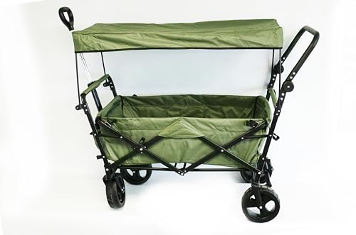 Vedes Premium XXL Bollerwagen Olive grün + Dach