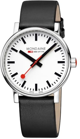 Mondaine Herren Analog Quarz Uhr mit Veganes Leder Armband MSE.40110.LBV