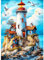 AIRDEA Leuchtturm Diamond Painting Erwachsene, DIY 5D Ozean Diamant Painting Bilder, Bastelset Erwachsene Frauen als Haus Wanddeko 30x40 cm