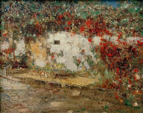 EQVRDCUW Klassisches Ölgemälde Leinwand Wandkunst Leinwandk unstwerk Friedhofsmauer in Weimar by Christian Rohlfs Posterdrucke für Wohnkultur 60x90cm