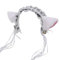YUEZHAN Stirnband Haarband Damen Frauen Haarband Quasten Maid Haar Zubehör Requisiten Cosplay Party Plüsch Haar Reifen Fancy Kleid Party Stirnband White Black