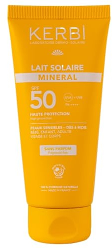 Lait solaire SPF50-100g - sans parfum - dès 6mois KERBI