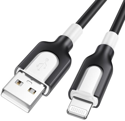 RAVIAD iPhone Ladekabel, Lightning Kabel 2M [MFi-Zertifiziert] Nylon Schnell Ladekabel für iPhone 14 13 12 11 Pro Max Mini XS Max XR X 8 7 Plus 6 6s Plus 5S SE 2020 - Schwarz