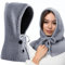 Alovez Winter Mützenschal Damen, Sturmhaube Winter Damen 2 in 1 Schal mit Kapuze, Multifunktionale Kapuzenschal Balaclava Strickmütze, Sturmhaube Warme Wintermützen für Outdoor Sportarten