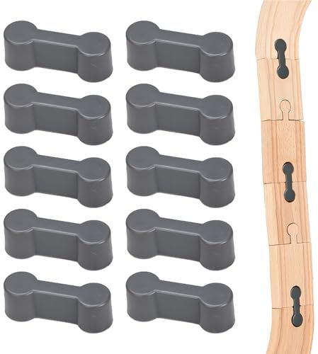 10 Pcs Holzeisenbahn Zubehör,für Brio Schienen Set,Anhängerkupplung Verbindungsstücke,Holzschienen Eisenbahn Adapter,Zug Rail Erweiterung Weichen,Wiederverwendbare Schnappen,für Holz Track Befestigung