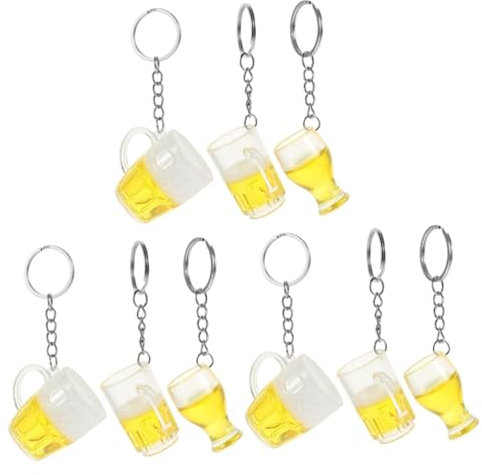 Cabilock 3 Set Portachiavi Boccale Di Birra Portachiavi Per Bicchieri Di Birra Perline Kit Pieghevole Catena Mini Fascino Della Tazza Di Birra Portachiavi Birra Bottiglia Lega 3 Pezzi*3