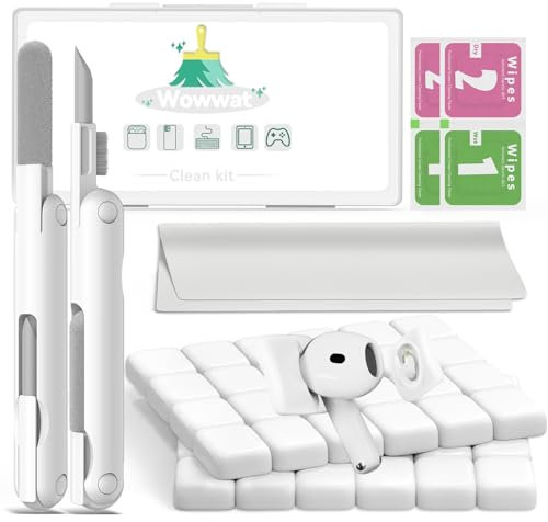 for Airpods Cleaner Kit,Bluetooth Earbuds 3 in 1 Multi-Function Cleaning Pen and Cleaning Putty,for Airpods Pro Phone Charging Port,Earbuds,Headphone, iPod,Case,iPhone,ipad,Laptop (White)