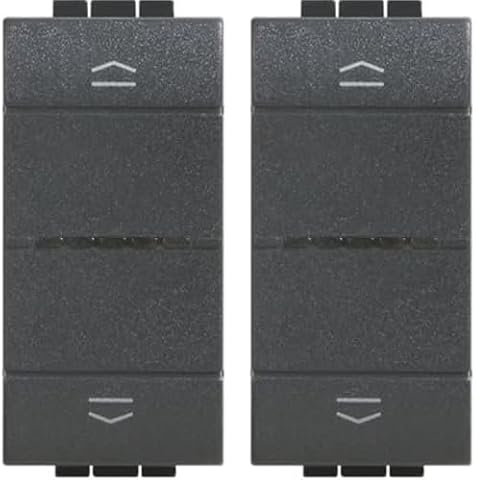 Bticino L4027C Livinglight Comando Tapparella Connesso, Antracite (Confezione da 2)