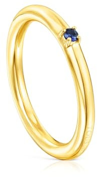 TOUS Ring mit 18 kt Gold über Silber und blauem Saphir Ring Mix