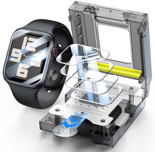LK 4 Pezzi Pellicola Protettiva per Apple Watch 9/8/7 41mm, Auto-installazione, 0 Polvere e Bolle per iWatch Series SE2/SE/6/5/4 40mm, [HD Trasparente] [Ultra Sottile], [Alta Definizione Trasparente]