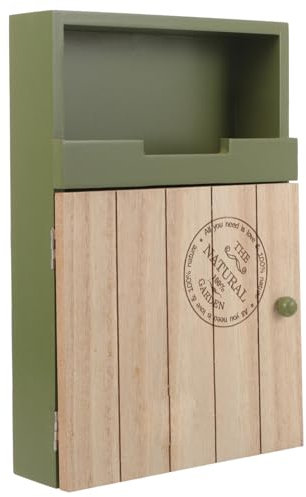 Gadpiparty Boîte à Clés Murale Bois Naturel Décorative Et Pratique Suspension Murale Multi-usages pour Maison Et Hôtel Design Frais Couleur Vert Foncé