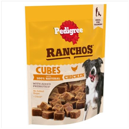 PEDIGREE® RANCHOS™ Dog Training Treat Cubes, With 100% Natural Chicken, 70g