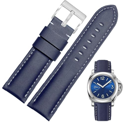 Aoeiwv Nylon Leder Uhrenarmbänder mit Schnellverschluss Wasserdicht Widerstandsfähig Oxford Stoff Haltbare Nylon Lederarmband Echtleder Armband 18mm 19mm 20mm 21mm 22mm 23mm 24mm für Herren Damen