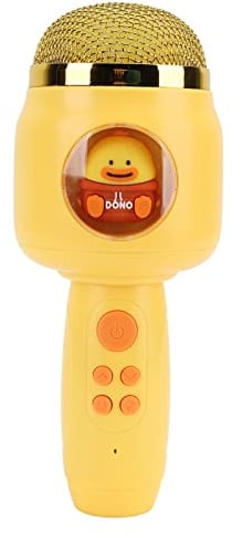 Masyrt Children Microphone Wireless Handheld Mic for Party, Cute Lovely Households with Magnificent Sound Reverb, Playback 4H, Charging 3H (Yellow)