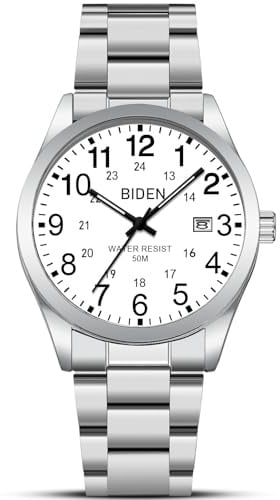 LN LENQIN Herren Uhr Edelstahl Uhren Herren Analog Quarz Armbanduhr 30M wasserdichte Mode Casual Uhr für Männer
