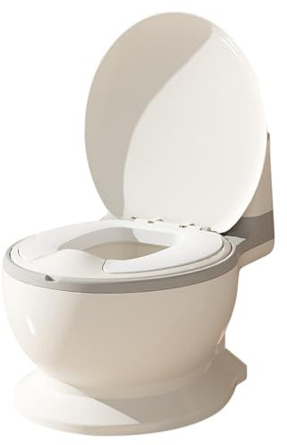 Pot Bébé Toilette Musical Pour Apprentissage De La Propreté,Toilette Bebe & Enfant,Confortable Anti Dérapant Avec Musique,Pot Amovible, Rehausseur Toilette Reducteur Toilette (Gris)
