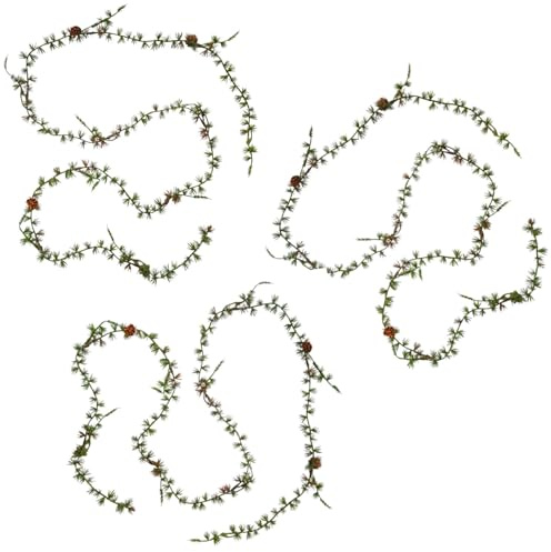 3X Künstliche Lärchengirlande MINI 180cm. 3er Set. Kunstgirlande Weihnachtsdeko Dekogirlande Tannengirlande