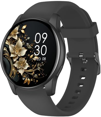 AcclaFit Montre Connectée Femme Homme avec Appel Bluetooth, Smartwatch Ronde 1,38 avec 147+ Modes Sportifs, Cardiofréquencemètre, Sommeil, IP68 Étanchéite, Compatible avec Android iOS