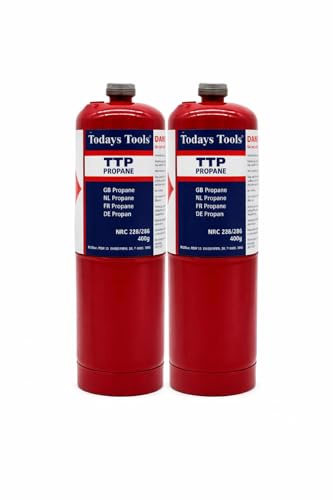 Propane Gas 400g Cylinder Disposable Bottle – CGA600 1 x 20 UNEF – Blow Torch & Soldering Gas for Plumbing, Heating & Camping – Compatible with Bullfinch, Rothenberger– 1, 2, 3, 4, 6 or 12 Pack (1)