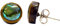 Ohrstecker Unisex 8 mm Kokosnuss Holz Edelstahl bunt Muschel Paua Inlay rund Abalone | Lobe Piercing Damen Herren Ohr Schmuck Handarbeit Chirurgenstahl |Geschenk Ohrringe braun